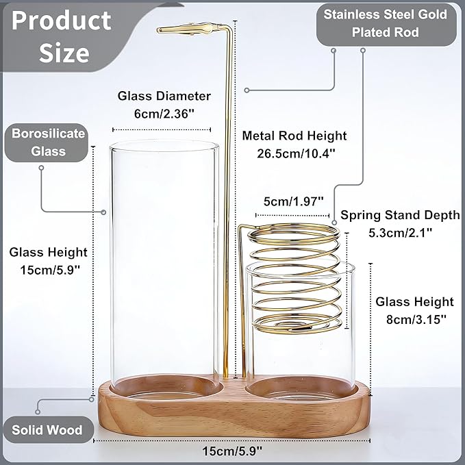 3 in 1 Incense Holder for Burning Insence-Stick & Palo Santo & Sage Sticks, Hanging Upside Down Incense Stick Burner with Glass Ash Catcher & Storage, Upside Down Palo Santo Sage Burner