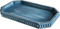 Hrastany Blue Wood Deocrative Tray, Coffee Table Tray for Centerpiece