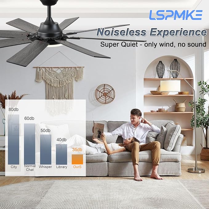 Ceiling Fan With Light & Remote Indoor/Outdoor Use 52 Inch Black | Reversible DC Motor,3CCT, Dimmable, Timer, Noiseless,Ceiling Fan for Bedroom Living Room