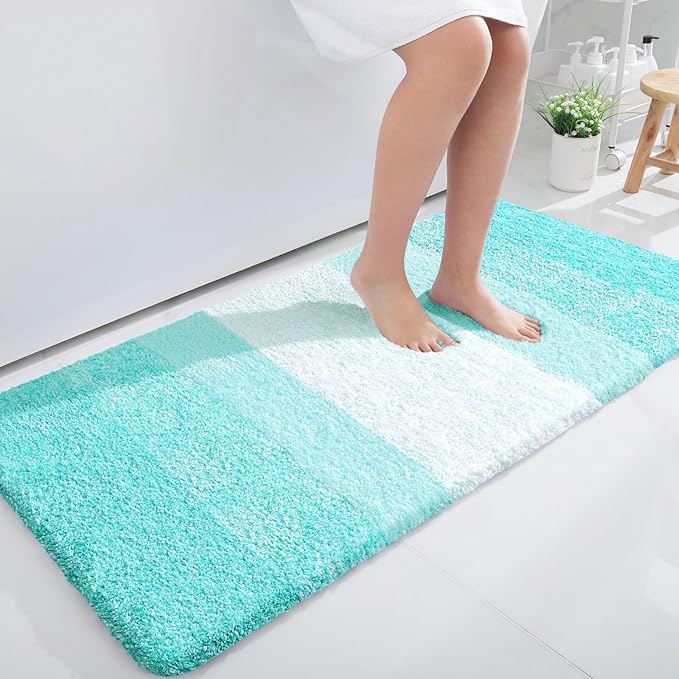 OLANLY Large Bathroom Rugs Mat 50x30, Extra Soft Absorbent Microfiber Bath Rugs, Rubber Backing, Quick Dry, Machine Washable Bath Mats for Bathroom Floor, Tub and Shower, Home Decor Accessories, Teal