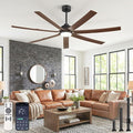 Fanbulous 66" Ceiling Fans with Lights and Remote, APP Control, 6 Speeds, Dimmable, 3CCT, Wood Grain Farmhouse Ceiling Fan with Reversible DC Motor, Indoor/Outdoor Ceiling Fan for Living Room Patios