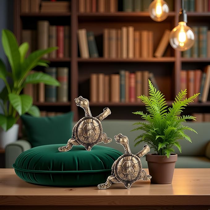 2Pcs Turtle Incense Stick Holder Exquisite Sleep Home Decor Antique Bronze Aid Handcrafted Beautiful Censer Holder Incense Holders Home Fragrance Home Décor Products