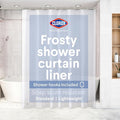 Clorox Shower Curtain Liner & Hooks, Premium Lightweight Flexible Waterproof 4g PEVA for Bathroom with Weighted Magnets, Standard Size 70" x 72", Frosty 1 Pack