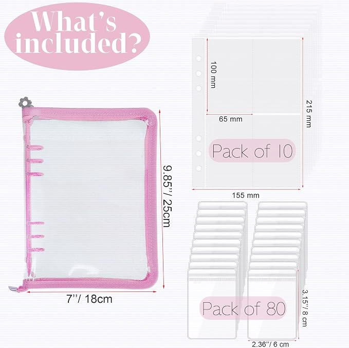 Earring Organizer Case Travel Jewelry Organizer Transparent Jewelry Storage Book for Necklace Bracelet Ring Holder with Small Clear Zippered Pouch