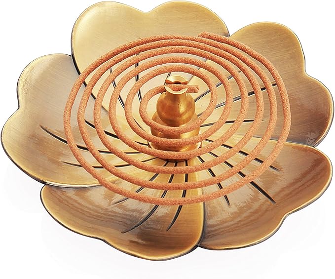 Incense Burner for Incense Coil,Incense Sticks Holder,Gourd Style Brass Censer Burner