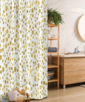 Ambesonne Polka Dots Stall Shower Curtain, Illustration of Round Speckled Forms Irregular Layout Vintage Style, Fabric Bathroom Decor Set with Hooks, 36" W x 72" L, White Yellow