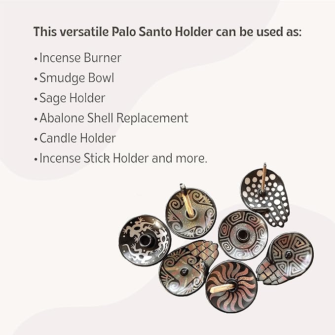 Palo Santo Holder with 5 Sticks - Luna Sundara Handmade Ceramic Incense Burner - Green Chulucanas Pottery from Peru - Smudge Bowl for Sage - Aromatherapy Gift Set
