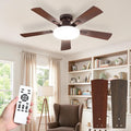 42 Inch Ceiling Fan with Lights and Remote, 30W 12" LED Panel Flush Mount Ceiling Fan, 6-Speed Quiet DC Motor Modern Low Profile Ceiling Fan with Reversible Blades for Bedroom, Living Room, Patio