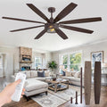 Fanbulous Farmhouse Ceiling Fans with Lights and Remote, 72 Inch Oil Bronze Industrial Caged Ceiling Fans for Bedroom Living Room Kitchen, 6 Speed Reversible Quiet DC Motor, Dual Finish 8 Blades