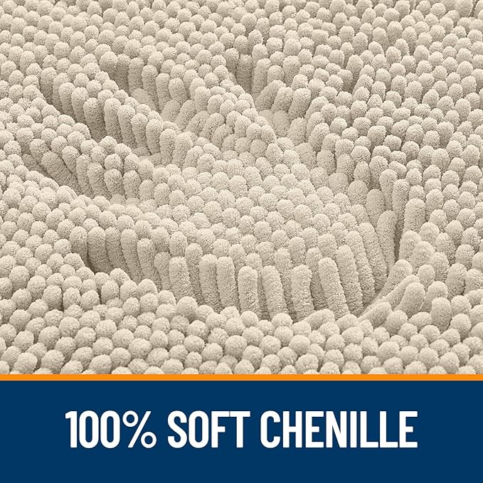OLANLY Large Bathroom Rugs 59x35, Extra Soft Absorbent Chenille Bath Rugs, Rubber Backing Quick Dry, Machine Washable Bath Mats for Bathroom Floor, Tub and Shower, Home Decor Accessories, Sand