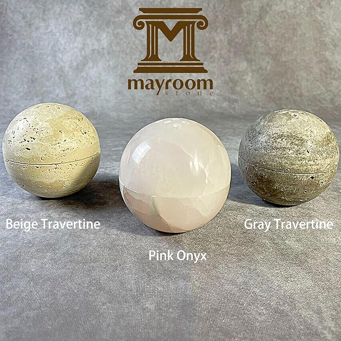 Natural Stone Sphere Incense Holder: 4" D Luxury Handmade Aromatherapy Burner for Meditation, Yoga & Home Décor, Multi-Hole Design, Pink Onyx