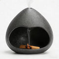 Palo Santo Holder Ceramic,Mini Chiminea Cone Incense Burner,Incense Chimney for Palo Santo Sticks,Altar,Sage,and Cone Burning,Yoga Spa Aromatherapy Meditation,Home Decor (Black)