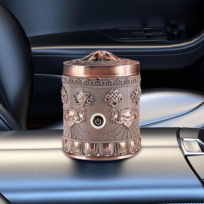 Generic Alloy Incense Burner Incense Holder Quick Heating Portable New Year Gift Decor Accessories Ornament for Bedroom Tea Table, Copper Red