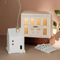 OPTATUM Grid House Incense Burner Set with Paper Incense 48pcs - Mini Chimney House Burner Incense Holder, Cute Miniature Living Room Ornament for Incense, Cones, Palo Santo, Tea Light Candles