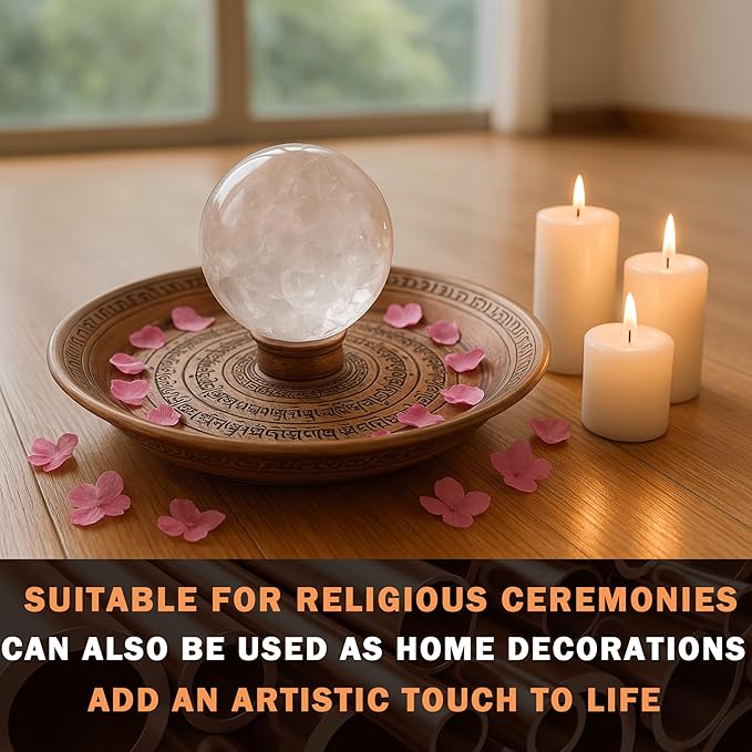 Copper Sacrifice Ritual Plate, Three-Legged Design Offering Bowl, Perfect for Witches, Incense, Incense Holder, Candlestick, Ashtray, Jewelry Tray, Key Basket (5.1‘’)