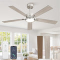 52 Inch Ceiling Fan with Lights and Remote, Smart APP Control, Dimmable with All-Setting Memory, Quiet DC Motor Reversible Blades, Damp Rated Modern Ceiling Fan for Bedroom Patio Living Room
