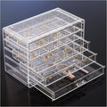 ProCase Acrylic Earrings Holder Organizer Box -Clear, 5 Layers | 79 Jewelry Storage Grid Large Clear Compartments Transparent Stackable Drawers Jewelry Display for Earring Ring Bracelet