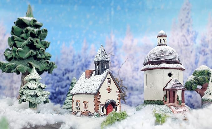 Ceramic Houses and Villages Collection - Handmade Miniature of The Original Chapel in Tyrol, Winter Edition - Candle, Cone Incense Holder R290SN