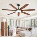 Fanbulous 72 Inch Large Ceiling Fans with Lights,Oil Bronze Modern Ceiling Fan with Quiet DC Motor, 3CCT, Indoor/Outdoor Ceiling Fan with Dual Finish Reversible 7 Blades, Timer for Living Room, Patio