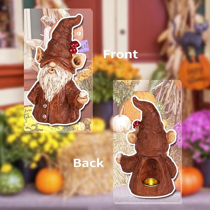 Gnome Incense Holder for Sticks, Incense Cone Burner with Large Size Hole for Cones, Gnome Statue Christmas Decorations, Unique Gift for Women Men