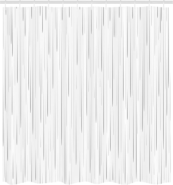 Ambesonne Abstract Shower Curtain, Abstract Rain Water Droplets Falling Out of The Sky Winter Inspired Art, Cloth Fabric Bathroom Decor Set with Hooks, 69" W x 75" L, Pale Grey