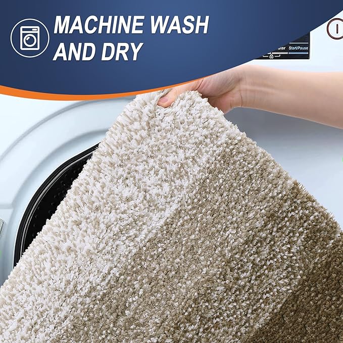 OLANLY Large Bathroom Rugs Mat 54x24, Extra Soft Absorbent Microfiber Bath Rugs, Rubber Backing, Quick Dry, Machine Washable Bath Mat for Bathroom Floor, Tub and Shower, Home Decor Accessories, Coffee