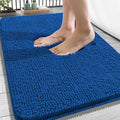 OLANLY Bathroom Rugs 34x21, Extra Soft Absorbent Chenille Bath Rugs, Rubber Backing Quick Dry, Machine Washable Bath Mats for Bathroom Floor, Tub and Shower, Home Decor Accessories, Deep Navy Blue
