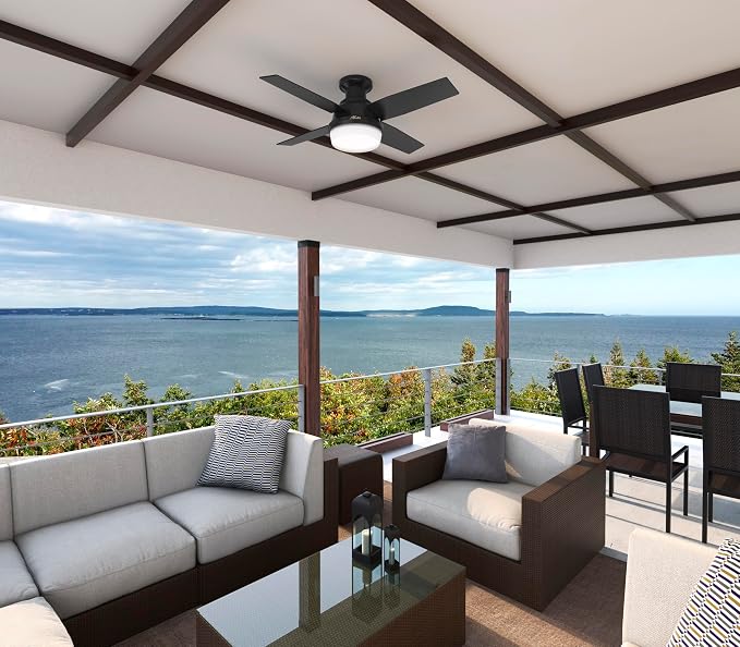 Hunter Dempsey, Outdoor or Indoor, Ceiling Fan, Quiet, 44 inch, Matte Black