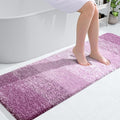OLANLY Bathroom Runner Rugs Mat 59x20, Extra Soft Absorbent Microfiber Bath Rugs, Rubber Backing, Quick Dry, Long Bath Mats for Bathroom, Tub and Shower, Home Decor Accessories, Pinkish-Purple
