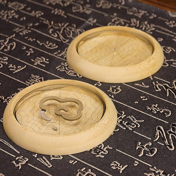 Bamboo Round Incense Stick Holder, Coil Incense Burner Holder, Sandalwood Incense Burner Incense Repellent Holder for Outdoor Use Deck Patio Camping Supplies, 1 Pieces