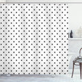 Ambesonne Abstract Shower Curtain, Vintage Polka Dots Pattern Nostalgic Girls Design Round Spots, Cloth Fabric Bathroom Decor Set with Hooks, 69" W x 70" L, Dark Grey and White