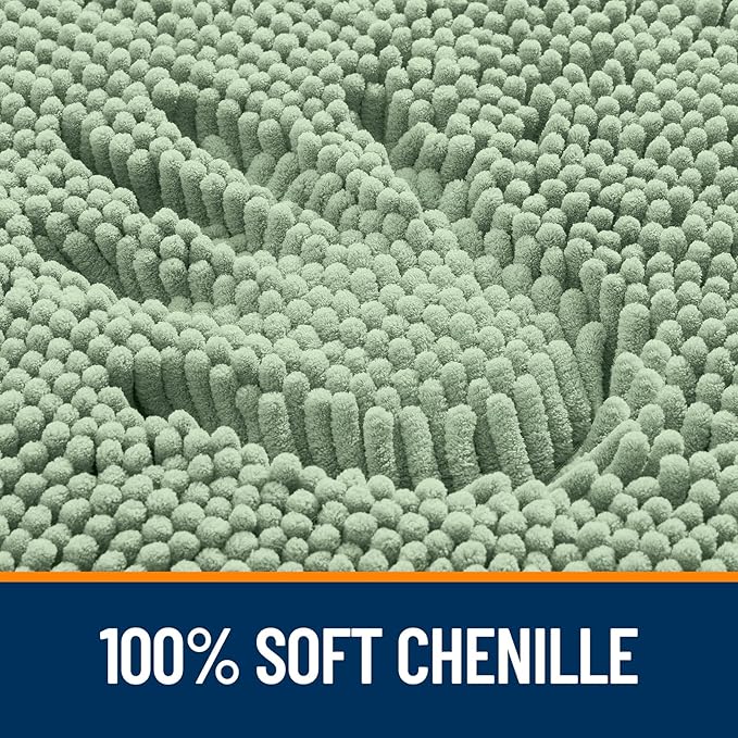 OLANLY Large Bathroom Rugs 50x30, Extra Soft Absorbent Chenille Bath Rugs, Rubber Backing Quick Dry, Machine Washable Bath Mats for Bathroom Floor, Tub and Shower, Home Decor Accessories, Sage Green