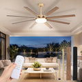 Fanbulous 72 inch Large Ceiling Fans with Lights and Remote, 27 W LED light | Outdoor Ceiling Fan with 8 Blades, 3 CCT, 6 Speed Reversible Quiet DC Motor, Modern Ceiling Fan for Living Room Patio