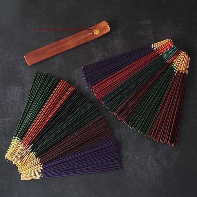 Hosley 480-Pack Assorted Incense Sticks, 12 Scents Incl. Nag Champa, Lavender, Dragon’s Blood, Grab Bag, Ideal for Meditation, Aromatherapy, Home, Gifts