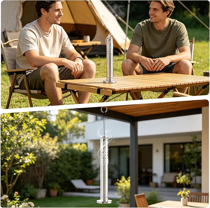 Aluminum Alloy Incense Holder for Sticks, Hanging Incense Burner Holder with Ash Catcher & Hook, Outdoor Incense Stick Holder, with 20 Incense Sticks, for Home, Outdoor, Camping, Meditation, Yoga, Spa