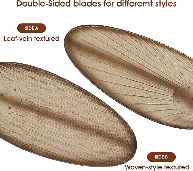 62"Large Unique Tropical Style Palm Leaf Ceiling Fans with Lights & Remote | Super Large Airflow with 6 Wind Speeds,Reversible,3 LED Light Colors,50W Quiet DC Motor,4H Timer,Suits for Living Room Patio