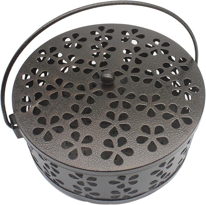 1pcs Mosquito Coil Holder Retro Incense Coils Holder Portable Incense Burner Holders with Handle for Home Camping Indoor Outdoor Patio