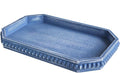 Hrastany Blue Wood Decorative Tray, Coffee Table Tray for Ottoman