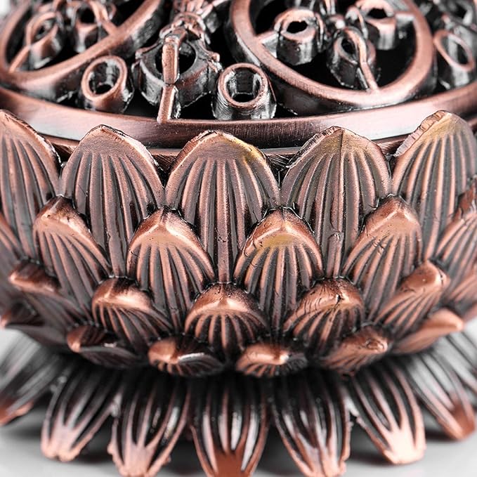 Horoper Lotus Incense Burner, Lotus Cone Vintage Incenses Burner Holder, Lotus Flower Shaped Incense Cone Holder, Lotus Incense Holder for Stick and Cone Incense