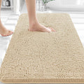 OLANLY Bathroom Rugs 32x20, Extra Soft Absorbent Chenille Bath Rugs, Rubber Backing Quick Dry, Machine Washable Bath Mats for Bathroom Floor, Tub and Shower, Home Decor Accessories, Beige