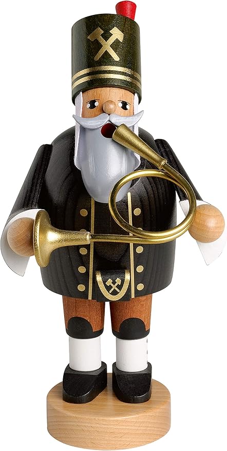 KWO Miner Smoking Men Incense Holder, Bugle, 20 cm, Wood Multicolour, One Size