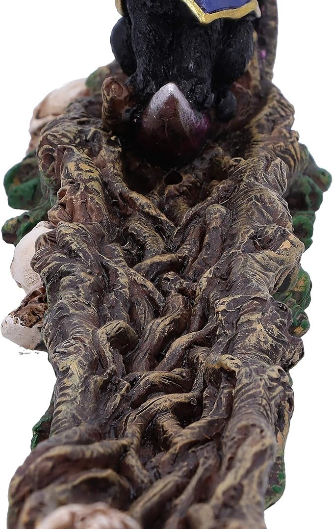 Nemesis Now Grimalkin Witches Familiar Black Cat and Crescent Moon Incense Burner,29cm