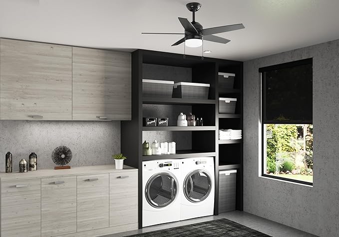 Hunter Bardot, Indoor, Ceiling Fan, Modern, 5 Blades, 44 inch, Matte Black