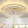 Crystal Fandelier Ceiling Fan with Lights and Remote LED Chandelier Fan