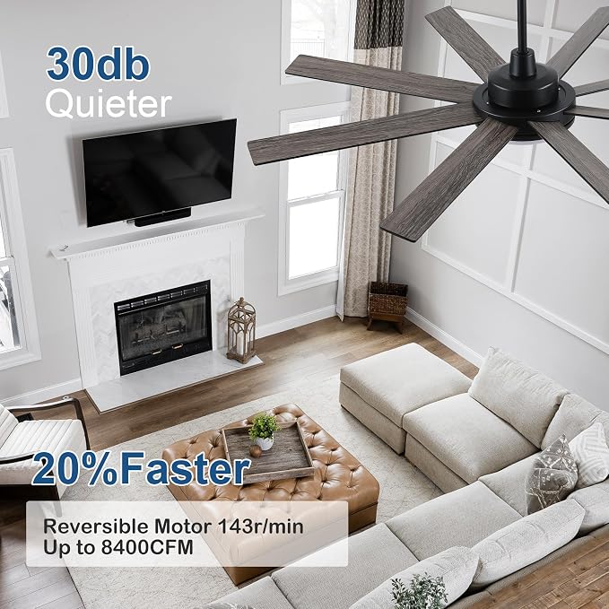 62 Inch Ceiling Fans with Lights and Remote Control, Black | Wooden Blades,Reversible Quiet DC Motor, 6-Speed, 3CCT Dimmable LED, Timer for Living Room, Bedroom, Office