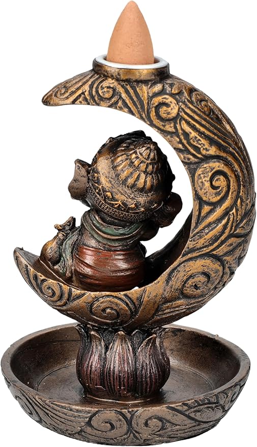 Pacific Giftware Ganesha Backflow Incense Holder with Celestial Design