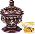 AM Lux Octagon Incense Burner – Bakhoor & Cone Holder | Charcoal Resin Burner for Frankincense, Myrrh & Aromatherapy | Decorative Mabkhara for Home, Office & Meditation Room Decor (Octagon Brown)