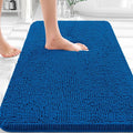 OLANLY Bathroom Rugs 36x24, Extra Soft Absorbent Chenille Bath Rugs, Rubber Backing Quick Dry, Machine Washable Bath Mats for Bathroom Floor, Tub and Shower, Home Decor Accessories, Deep Navy Blue