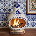 Ceramic Incense Holder Palo Santo Burner Talavera Mexican Pottery Decor for Home 7.5" Mini Chimenea Incense Burner for Sage Sticks Rituals, Christmas Yoga Spa Gifts