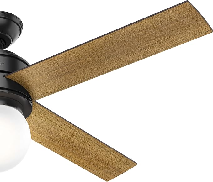 Hunter Hepburn, Indoor, Ceiling Fan, with LED Light, 52 inch, Matte Black
